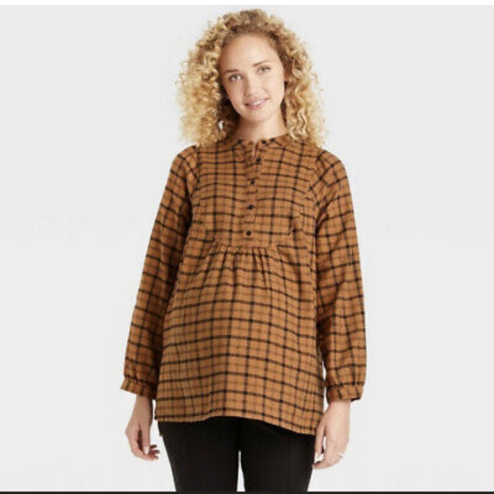 Isabel maternity flannel shirt nwot